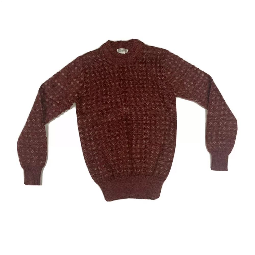 Vintage Alexxus Men’s Sweater Red Small Acrylic Knit 70s 80s